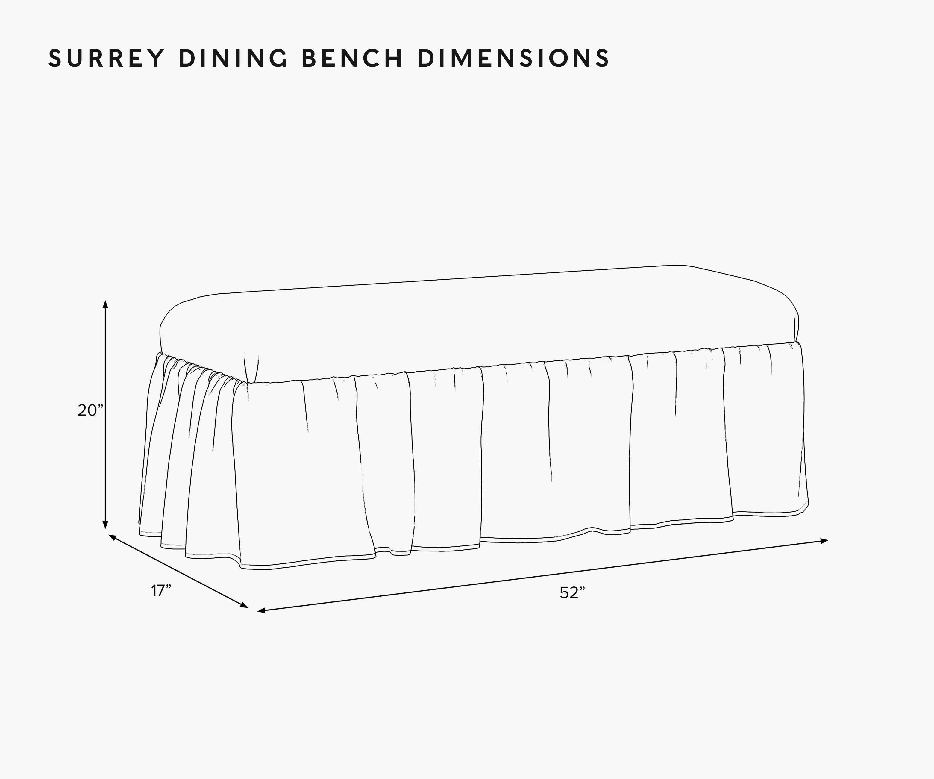 Surrey Dining Bench - Peacock